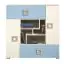 Jugendzimmer Kommode Namur 07, Farbe: Blau / Beige - Abmessungen: 102 x 100 x 44 cm (H x B x T)