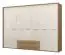 Drehtürenschrank / Kleiderschrank mit Rahmen Gataivai 51, Farbe: Beige Hochglanz / Walnuss - Abmessungen: 224 x 272 x 56 cm (H x B x T)