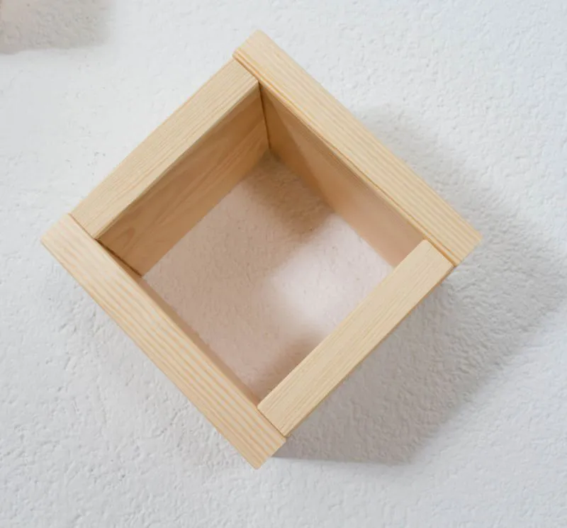 Hängeregal / Wandregal Kiefer massiv Vollholz natur Junco 283D - Abmessung 15 x 15 x 12 cm