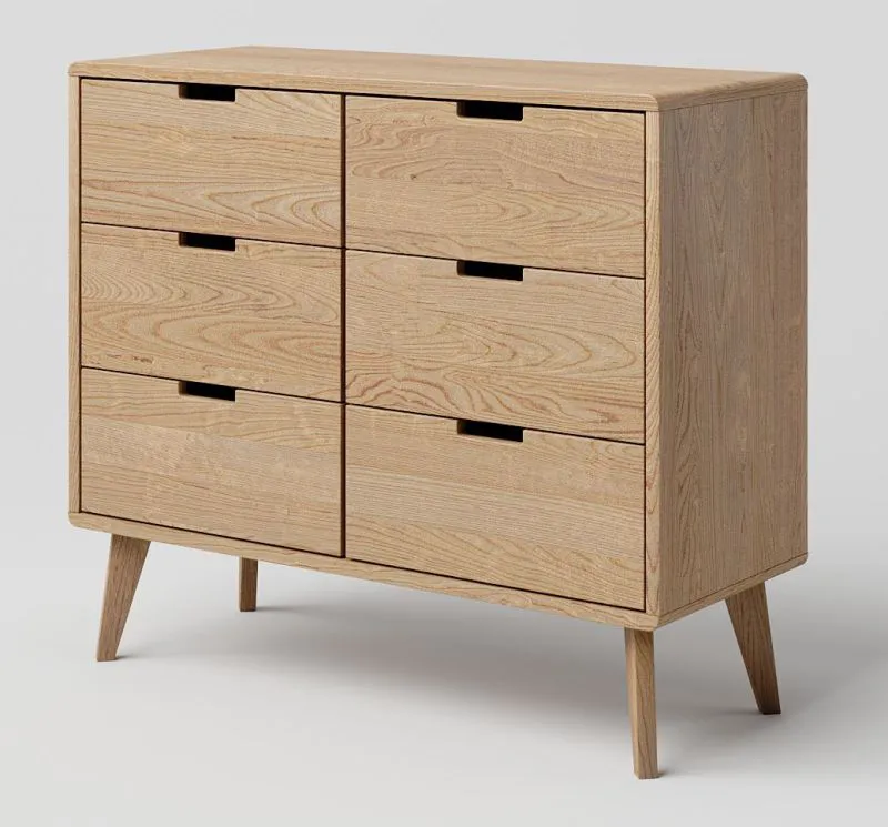 Kommode Eiche massiv natur Aurornis 35 - Abmessungen: 84 x 96 x 40 cm (H x B x T)