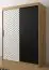 Neutraler Kleiderschrank Mulhacen 14, Farbe: Eiche Artisan / Weiß matt / Schwarz matt - Abmessungen: 200 x 150 x 62 cm (H x B x T), mit fünf Fächern