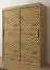 Moderner Kleiderschrank Mulhacen 49, Farbe: Eiche Artisan / Schwarz matt - Abmessungen: 200 x 150 x 62 cm (H x B x T), mit fünf Fächern