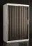 Außergewöhnlicher Kleiderschrank Balmenhorn 54, Farbe: Weiß matt / Schwarz matt - Abmessungen: 200 x 120 x 62 cm (H x B x T), mit fünf Fächern und zwei Kleiderstangen