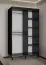 Schiebetürenschrank mit stylischen Spiegel Jotunheimen 172, Farbe: Schwarz - Abmessungen: 208 x 120,5 x 62 cm (H x B x T)
