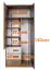 Kleiderschrank mit viel Stauraum Valbom 01, Farbe: Eiche Riviera / Weiß / Grafit - Abmessungen: 188 x 85 x 54 cm (H x B x T), mit 2 Türen und 4 Fächern