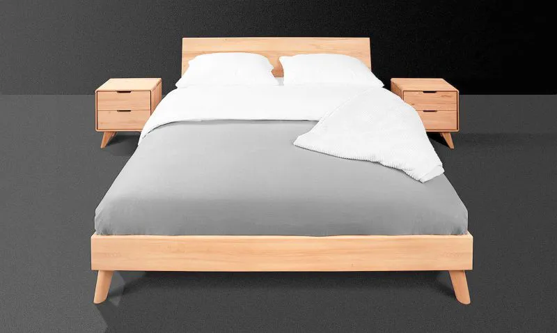 Buche-Bett massiv | 140 x 200 cm | Kernbuche | Geölt | Natur Abbildung