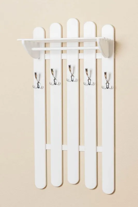 Garderobe Kiefer massiv Vollholz weiß lackiert Junco 344 – Abmessung 125 x 60 x 33 cm