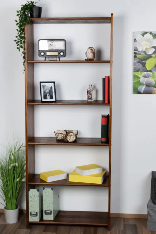 Regal Kiefer massiv Vollholz Eichefarben 001 - Abmessung 200 x 80 x 30 cm (H x B x T)