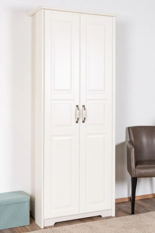 Schrank Falefa 12, Farbe: Elfenbein - 191 x 78 x 39 cm (H x B x T)