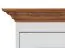 Schreibtisch Gyronde 23, Kiefer massiv Vollholz, Farbe: Weiß / Eiche - 77 x 155 x 53 cm (H x B x T)