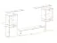 Wohnwand mit Push-to-open Funktion Balestrand 224, Farbe: Grau / Eiche Wotan - Abmessungen: 160 x 320 x 40 cm (H x B x T)