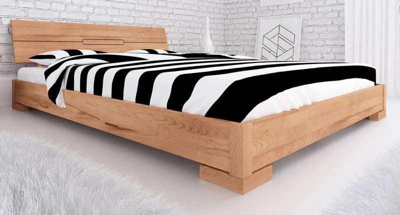 Buche-Bett massiv | 160 x 200 cm | Kernbuche | Geölt | Natur Abbildung