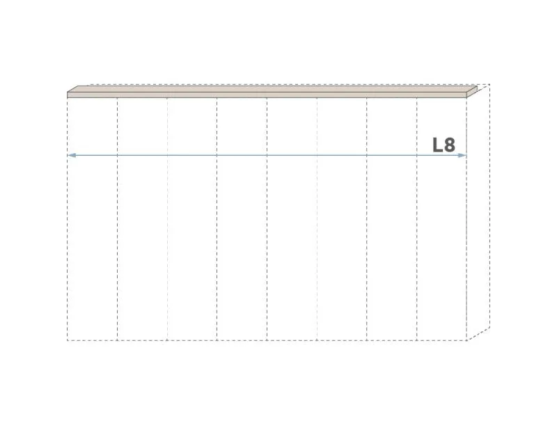 Oberer Rahmen für Drehtürenschrank / Kleiderschrank Neiafu und Anbaumodule, Farbe: Kaschmir, 2er Set, Breite: 181 cm