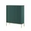 Kommode Worthing 18, Farbe: Grün / Gold - Abmessungen: 125 x 104 x 39 cm (H x B x T)