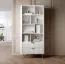 Bücherregal | Weiß | 8 Fächer | Maße: 194 x 88 x 38 cm | genügend Stauraum | Lamellen Front | 2 Schubladen | modernes und einfaches Design