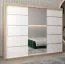 250 cm breiter Kleiderschrank mit 10 Fächern und 3 Türen | Farbe: Sonoma Eiche / Weiß Abbildung