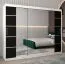 250 cm breiter Kleiderschrank mit 3 Türen | 10 Fächer | Farbe: Weiß / Schwarz Abbildung