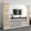 250 cm breiter Kleiderschrank mit 10 Fächern und 3 Türen | Farbe: Sonoma Eiche / Weiß Abbildung