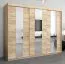 Großer 250 cm breiter Kleiderschrank mit 3 Türen | 10 Fächer | Farbe: Sonoma Eiche Abbildung