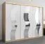 Großer 250 cm breiter Kleiderschrank mit 10 Fächern und 3 Türen | Farbe: Sonoma Eiche / Weiß Abbildung