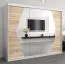 Großer 250 cm breiter Kleiderschrank mit 3 Türen | 10 Fächer | Farbe: Sonoma Eiche / Weiß Abbildung