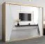 Großer 250 cm breiter Kleiderschrank mit 10 Fächern und 3 Türen | Farbe: Sonoma Eiche / Weiß Abbildung