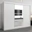250 cm breiter Schiebetürenschrank mit 3 Türen | 10 Fächer | 2 Kleiderstangen | Farbe: Weiß Abbildung