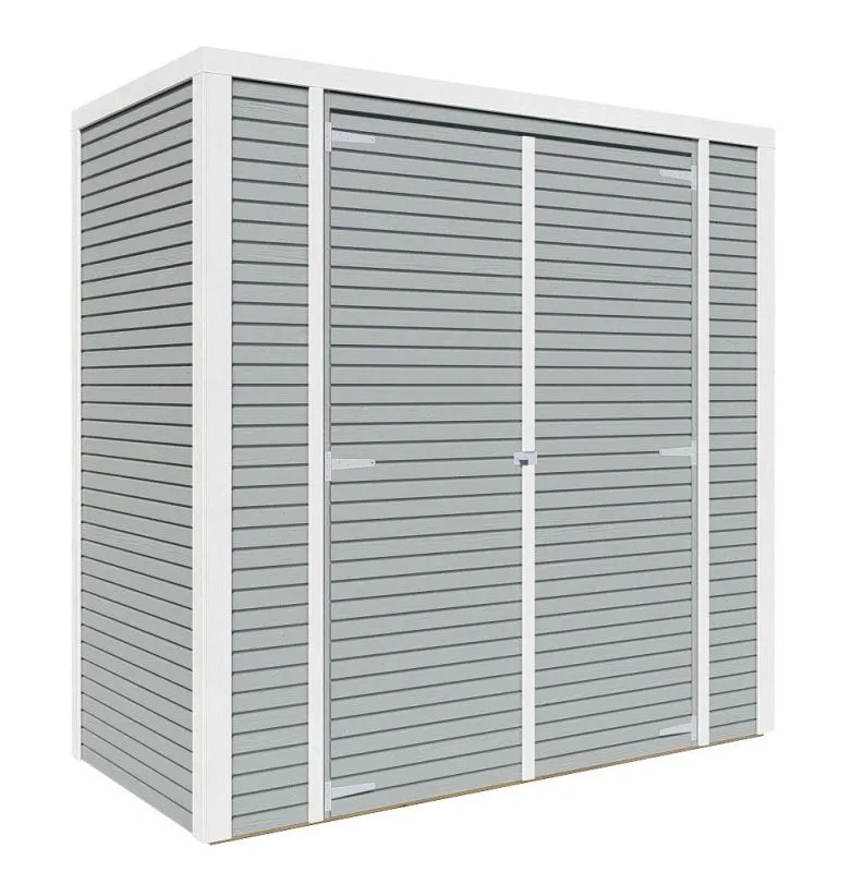 Geräteschrank, in Hellgrau, Elementgartenhaus, Gartenhütte, Nutzfläche: 2,13 m², Flachdach, Doppeltür aus Massivholz