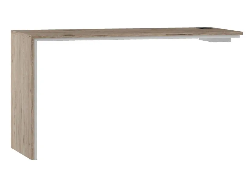 Erweiterung für Schreibtisch Cianjur, Farbe: Eiche / Weiß - Abmessungen: 77 x 135 x 60 cm (H x B x T)