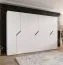 Drehtürenschrank | Farbe: Weiß | 6 Türen | 3 Kleiderstangen | ABS-Kanten | Griffe: Schwarz | Maße: 300 x 52 x 202 cm | Soft-Close-Funktion | 3 Fächer