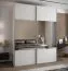 Kleiderschrank / Schiebetürenschrank | Soft-Close-Funktion | Spiegel | 245,5 x 130 x 64 cm | 2 Kleiderstangen | Farbe: Weiß | 11 Fächer | 2 Schiebetüren