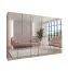 Drehtürenschrank | Farbe: Kaschmir | Soft-Close-Funktion | Griffe: Gold | 3 Fächer | 3 Kleiderstangen | Maße: 300 x 52 x 202 cm | ABS | Kleiderschrank