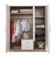 Schlichter Kleiderschrank mit Spiegel Hannut 38, Farbe: Anthrazit - Abmessungen: 190 x 150 x 56 cm (H x B x T)