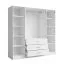 Kleiderschrank | 3 Schubladen | Farbe: Weiß | 2 Drehtüren | 2 Spiegeltüren | 1 Kleiderstange | Maße: 200 x 58 x 200,5 cm | Drehtürenschrank | für Schlafzimmer