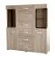 Vitrine Kikori 05, Farbe: Sonoma Eiche - Abmessungen: 135 x 125 x 40 cm (H x B x T)