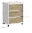 50 cm breiter Rollcontainer "Merosina" 08, Mattschwarz / Eiche Gold Craft , 66 x 50 x 39 cm, 3 Fächer, 4 Rollen, solide Ausführung, tolle Optik