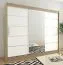 Großer 250 cm breiter Kleiderschrank mit 10 Fächern und 3 Türen | Farbe: Sonoma Eiche / Weiß Abbildung
