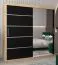 Schiebetürenschrank / Kleiderschrank Jan 05B mit Spiegel, Farbe: Eiche Sonoma / Schwarz - Abmessungen: 200 x 200 x 62 cm ( H x B x T)