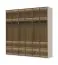 Moderner Kleiderschrank mit fünf Glastüren Neiafu 16, inkl. Innenbeleuchtung, Soft-Close-Funktion, Farbe: Kaschmir, Maße: 224 x 227 x 56 cm, für Schlafzimmer