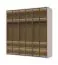 Drehtürenschrank mit fünf Glastüren inkl. Innenbeleuchtung Neiafu 44, Farbe: Kaschmir, drei Kleiderstangen, Maße: 224 x 227 x 56 cm, Soft-Close-Funktion
