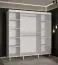 Großer Kleiderschrank mit einer Spiegeltür Jotunheimen 81, Farbe: Weiß - Abmessungen: 208 x 200,5 x 62 cm (H x B x T)