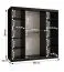 Eleganter Kleiderschrank mit genügend Stauraum Balmenhorn 63, Farbe: Schwarz matt / Weiß matt - Abmessungen: 200 x 180 x 62 cm (H x B x T), mit 10 Fächern und zwei Kleiderstangen