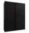 Kleiderschrank / Schiebetürenschrank | 10 Einlegeböden | 11 Fächer |245,5 x 190 x 64 cm | 2 Kleiderstangen | 2 Schiebetüren | Soft-Close | Farbe: Schwarz