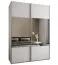 Kleiderschrank / Schiebetürenschrank | Farbe: Weiß | 245,5 x 170 x 64 cm | 11 Fächer | 2 Kleiderstangen | 2 Schiebetüren | Spiegel | Soft-Close