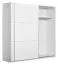 Schiebetürenschrank / Kleiderschrank Sabadell 11, Farbe: Weiß / Weiß Hochglanz - 222 x 229 x 64 cm (H x B x T)