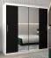 200 cm breiter Kleiderschrank mit 10 Fächern und 2 Türen | Farbe: Weiß / Schwarz Abbildung