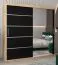 200 cm breiter Schiebetürenschrank mit 2 Türen | 10 Fächer | 2 Kleiderstangen | Farbe: Schwarz Abbildung