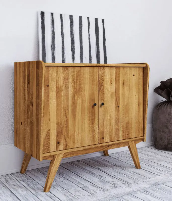 Kommode Otago 09 Wildeiche massiv geölt - Abmessungen: 90 x 100 x 50 cm (H x B x T)