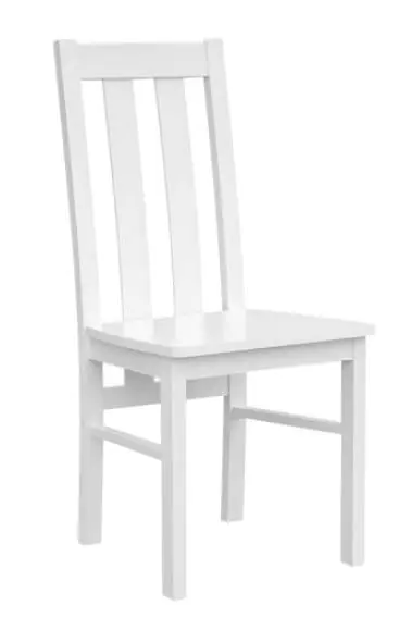 Stuhl Gyronde 10, Buche massiv Vollholz, Weiß lackiert - 94 x 43 x 44 cm (H x B x T)