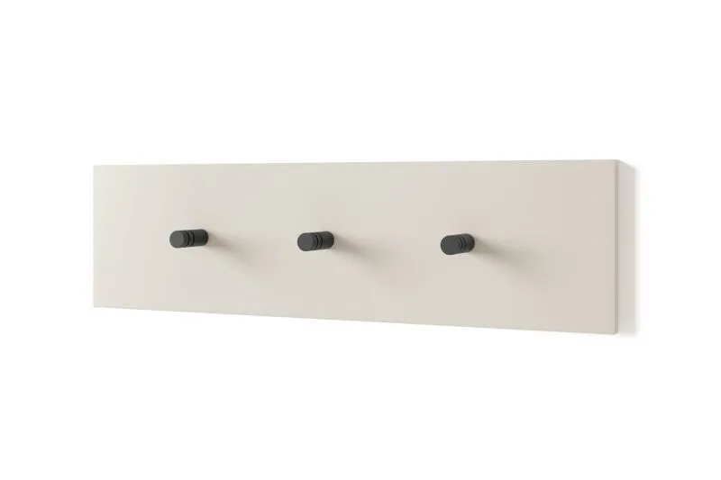 Schlichte Kleiderhakenleiste Boquilla 08, stabil und einfache Montage, Farbe: Kaschmir, 3 Haken, Maße: 19 x 70 cm, für die Garderobe